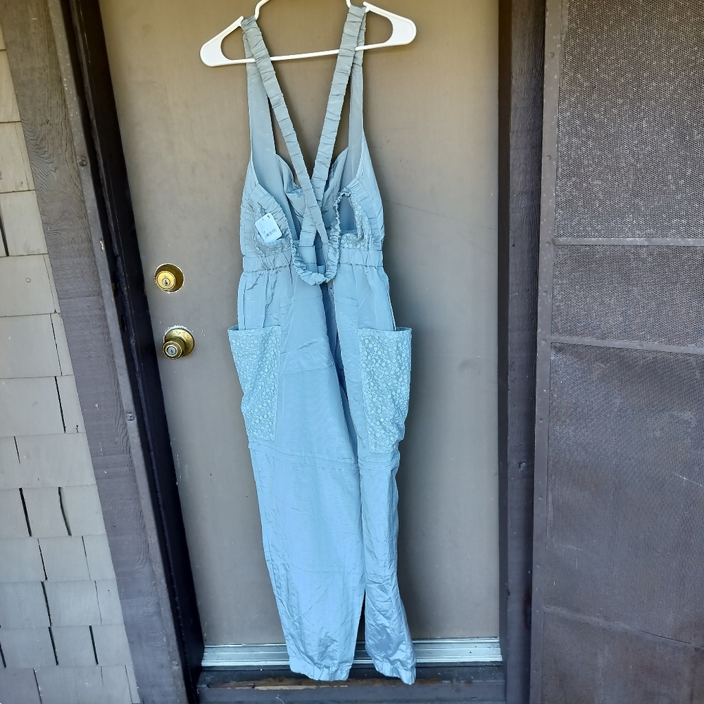 NWT Free People FP Movement Chaparral Convertible Light Blue Cargo Overalls - Picture 10 of 14